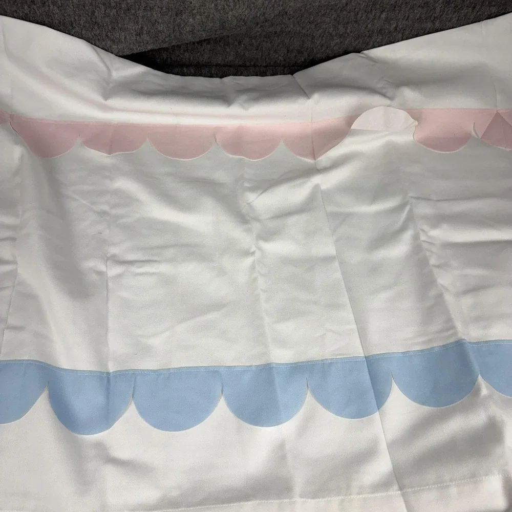 Cloud Island Scalloped Window Curtain Panel 42x63 Multicolor Lined Tab Top Kids